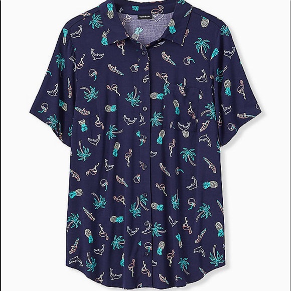 torrid Tops - Nwt Torrid Tropical Print pineapple flamingo top